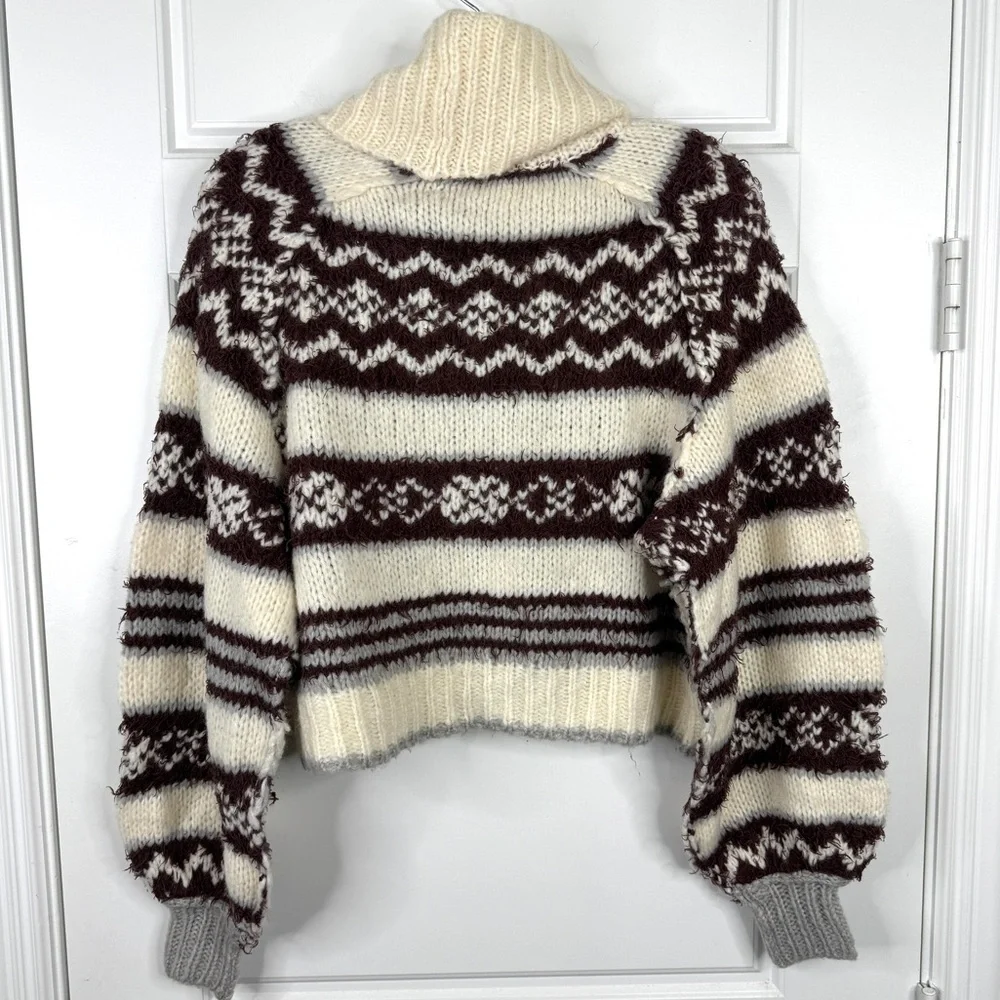FREE PEOPLE Check Me Out Sweater NEW Winter Fog Size XS